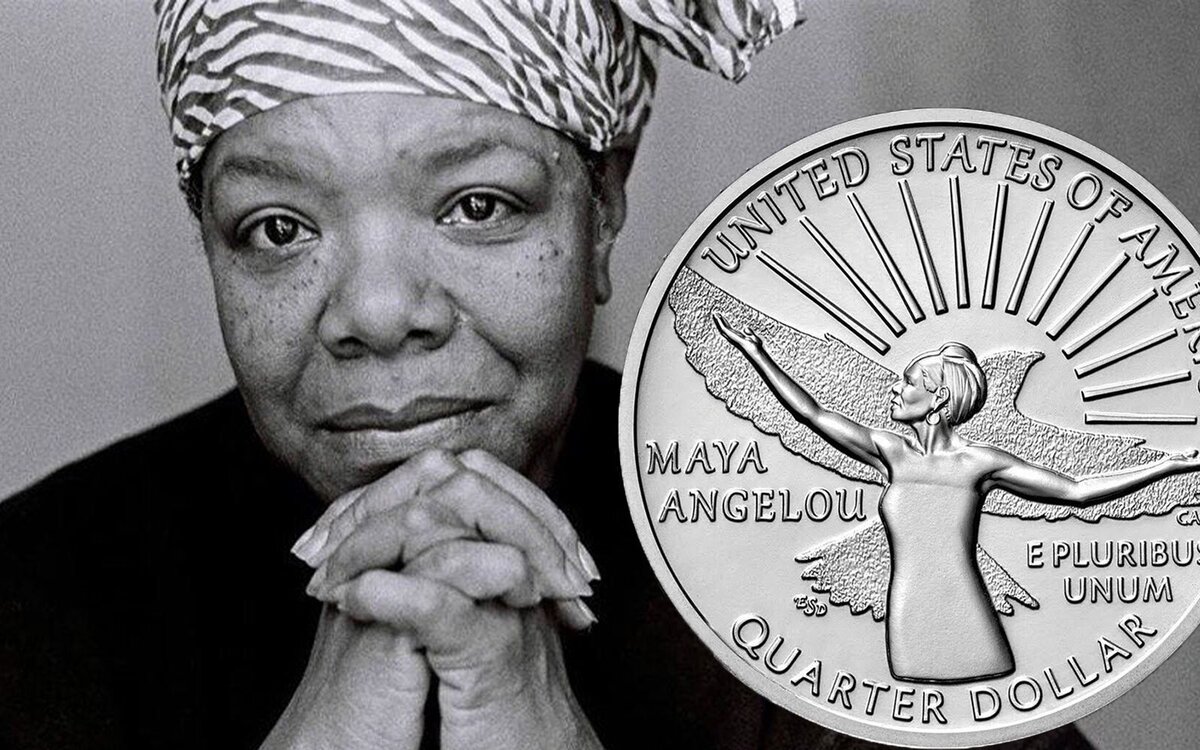 Майя Энджелоу стала первой чернокожей женщиной, чей портрет появился на монете в четверть доллара в Соединенных Штатах.