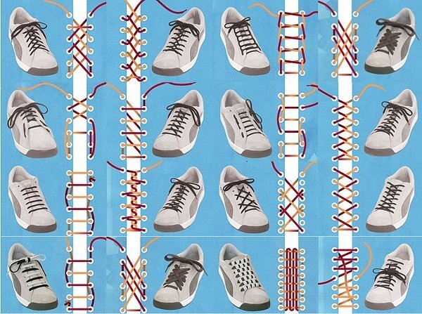 Подробная фотоинструкция способов красивой шнуровки кроссовок
