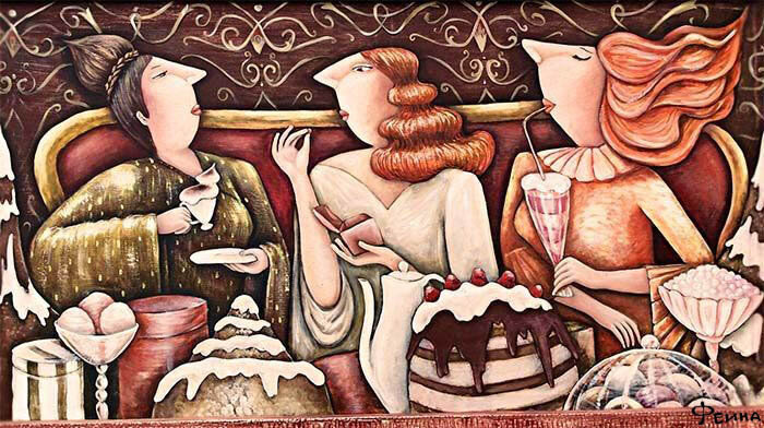 Художник - Мария Феина. Фото взяты из письма Музея Русского Десерта rusdessertmuseum.ru