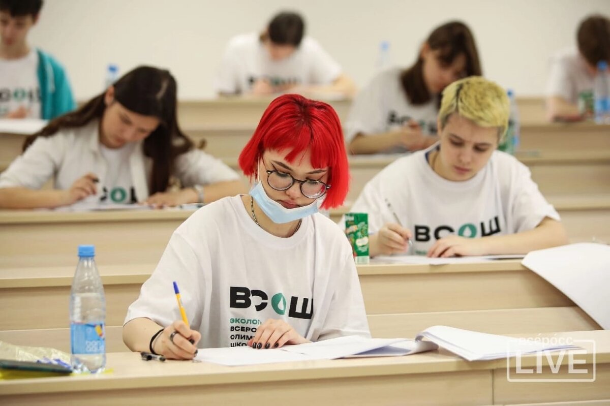 Мария в момент участия во Всероссийской олимпиаде школьников по экологии