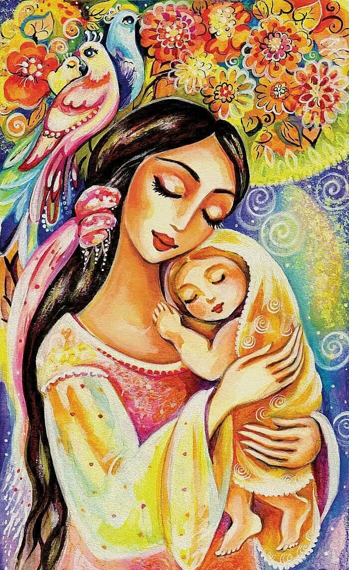 Картина неизвестного Художника: Мама и младенец