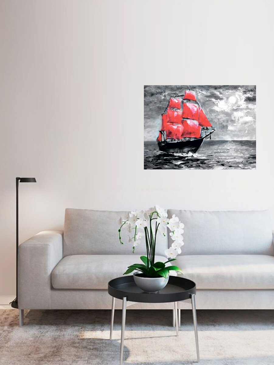 Смотря на картину, мы можем погрузиться в сказочное повествование с фантастическим сюжетом. Трепетность и подвижность создают ощущение оживающего изображения! https://woozzee.ru/product/alye-parusa