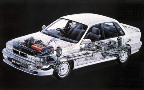 * Mitsubishi Galant VR-4 — первый массовый автомобиль, где применялся полный привод и полноуправляемое шасси