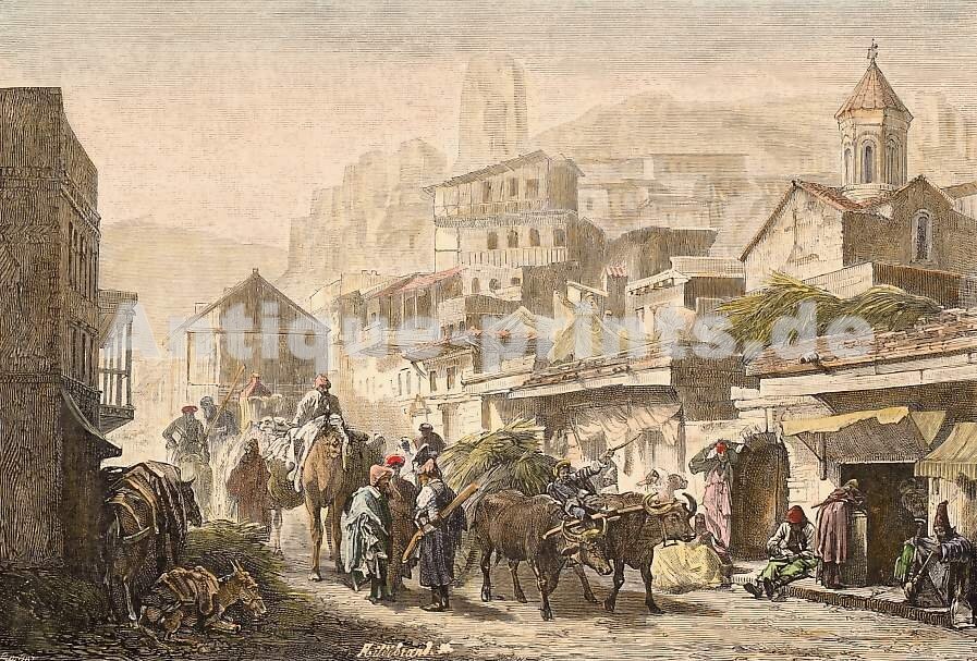 Вид на Тифлис. И.Айвазовский. Ресурс https://commons.wikimedia.org/wiki/File:View_of_Tiflis_(1881).jpg