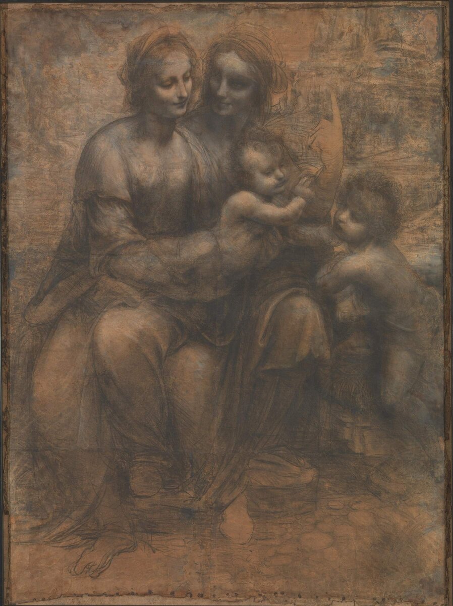 Леонардо да Винчи – «Мадонна с Младенцем, Святой Анной и Святым Иоанном Крестителем»