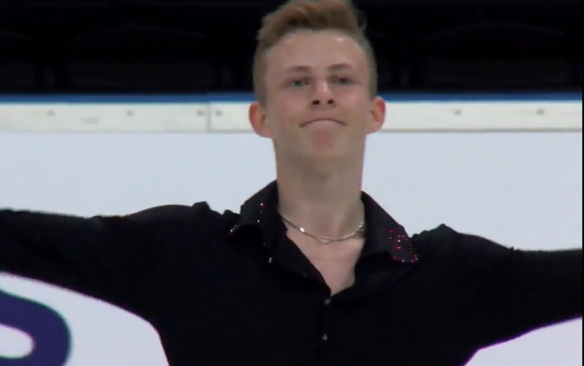 Николай Майоров этап юниорского Гран-при в Каунасе. Источник фото: YouTube канал figure skating