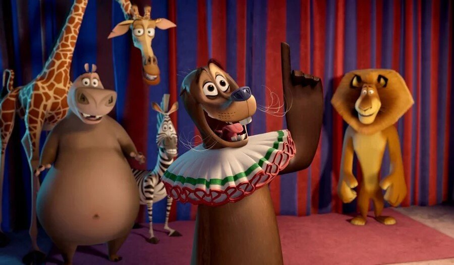 Кадр из анимационного фильма "Мадагаскар 3". Изображение взято из свободных источников