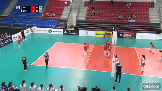 Подача и празднование блокирующей Алины Афиногеновой на ЧЕ U16 