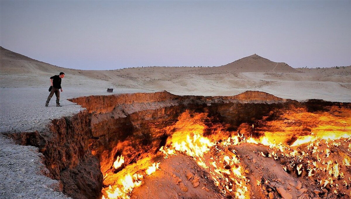 Ворота ада в Туркменистане газовый кратер