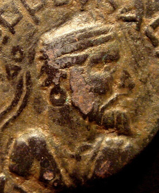 Портрет царя Гондофара на его монете I века.
