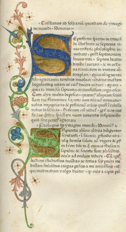 Лист Нюрнбергского издания трактата Гонория Августодунского «Об образе мира», выпущенного в 1472 году Антоном Кобергером