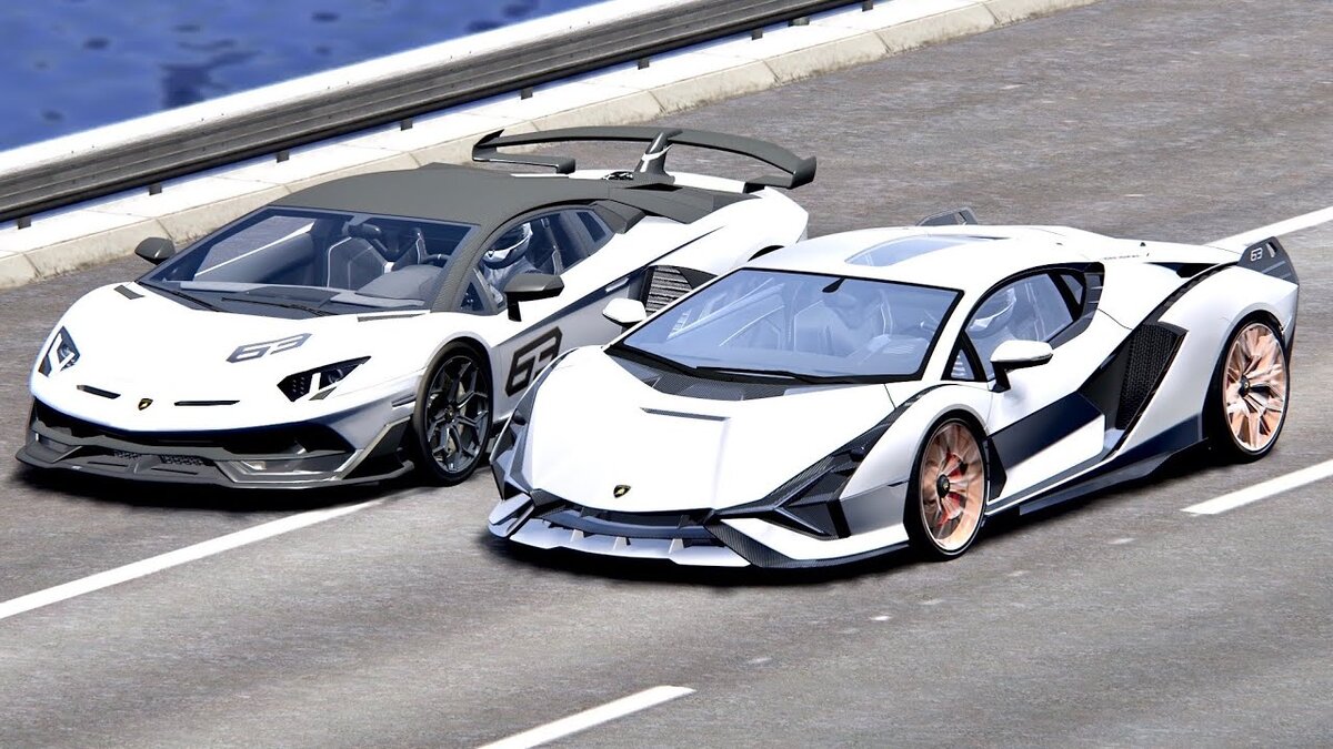 Lamborghini Aventador SVJ (Left) and Lamborghini SIAN (Right)