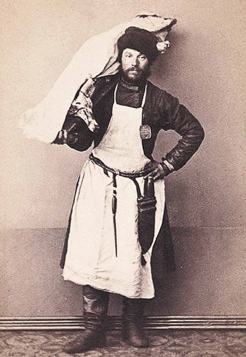 Мясник. Фото В. Каррика. 1860-е годы