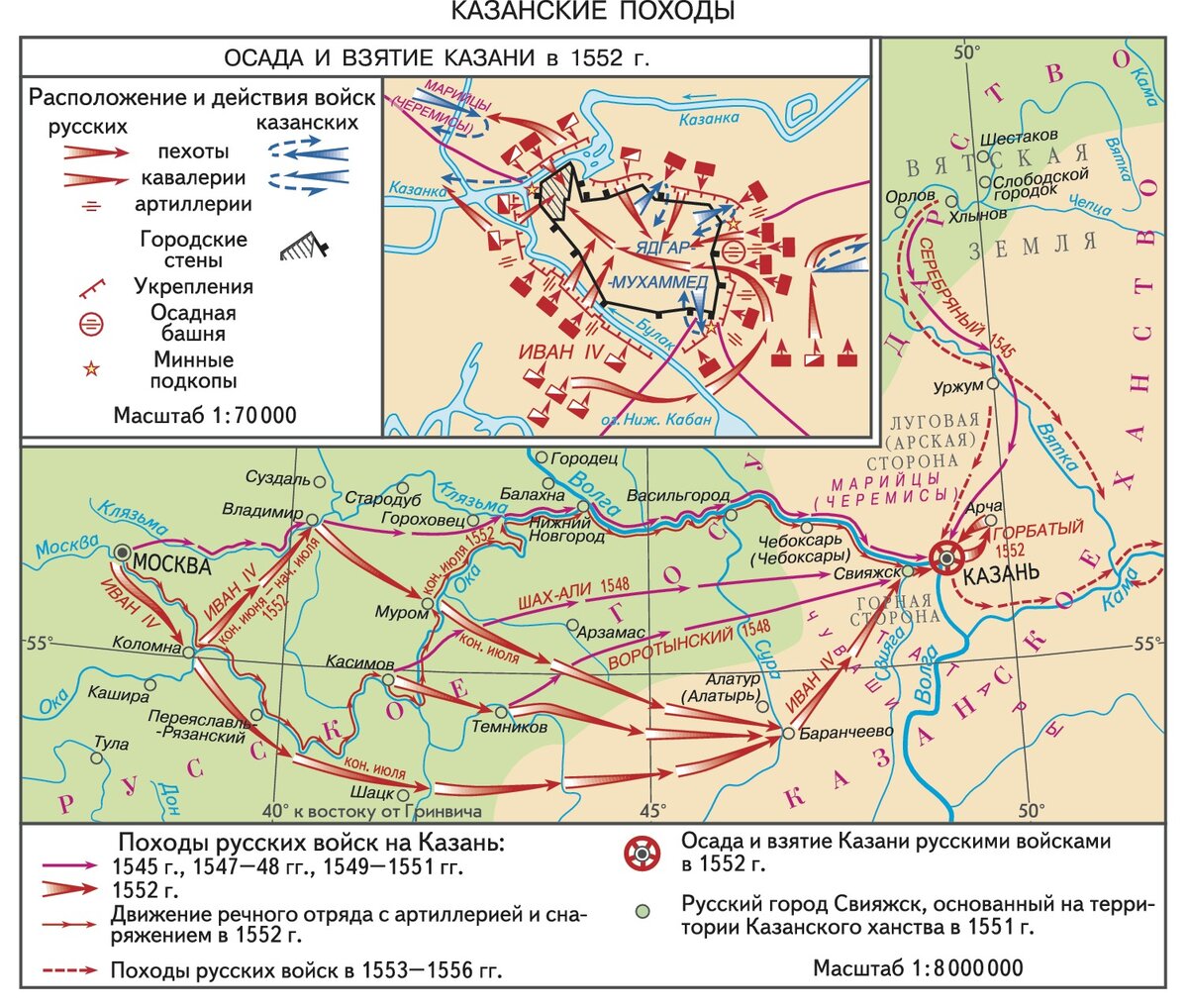 Походы ивана грозного карта