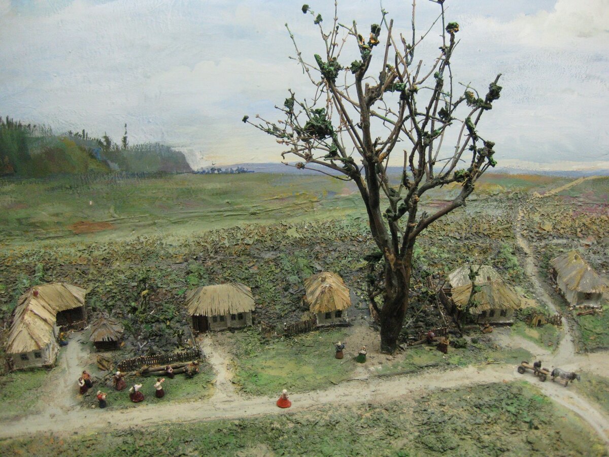 Фрагмент макета-диорамы "Поселок Большой Дуб"