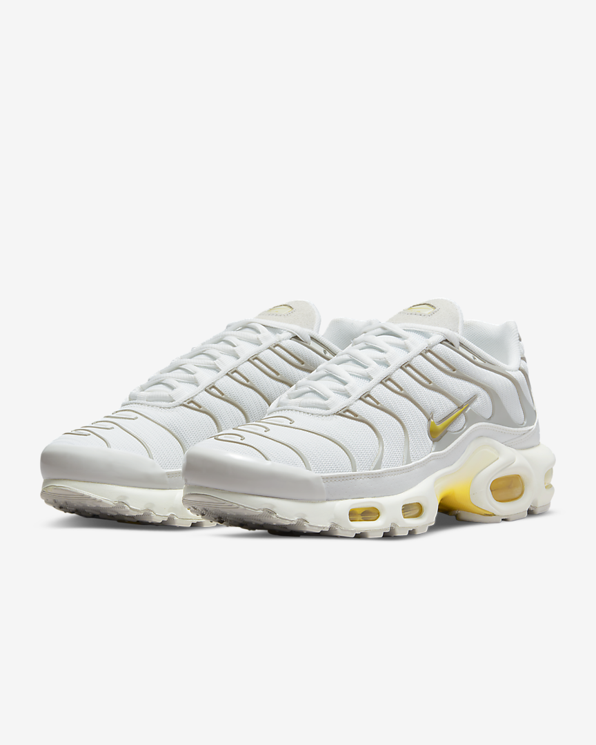 Nike air max plus tn white store and gold