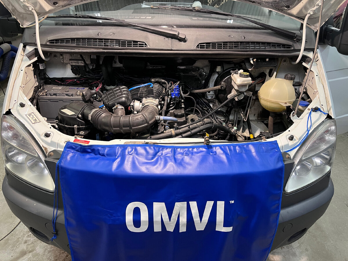 Подкапотное пространство с установленным ГБО OMVL