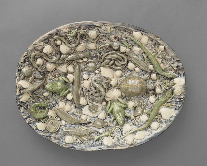 Блюдо. Бернар Палисси. (приписывается) 1550-60. Лувр 