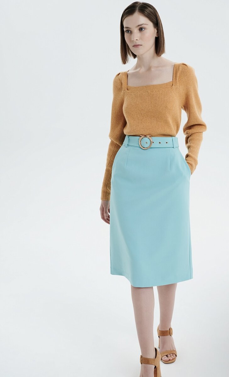 Юбка-миди с поясом, 4890 руб(со скидкой).