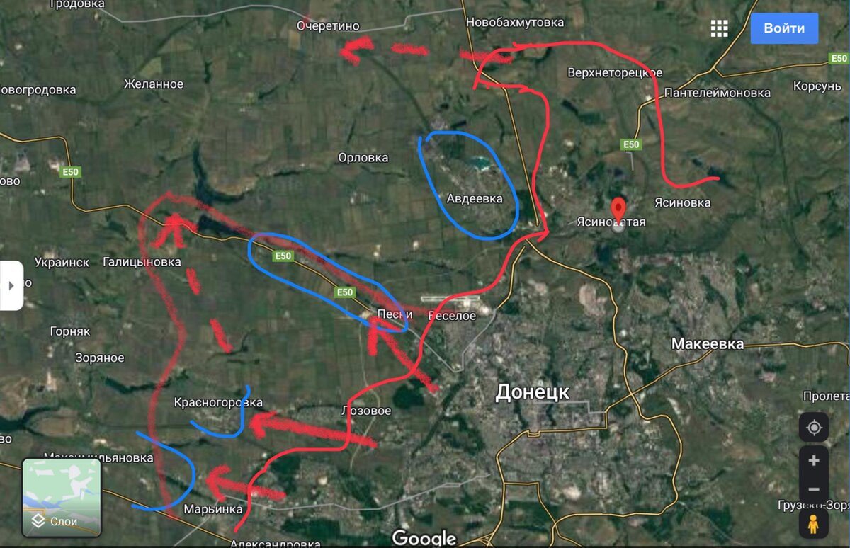 Карта боев в донецке