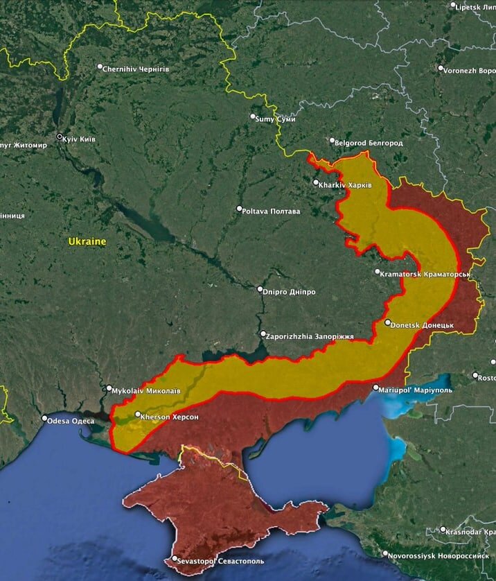 Довольно старое изображение линии фронта из открытых источников. Сегодня мы уже потеряли значительную частьтерриторий, отображенных на этой карте.