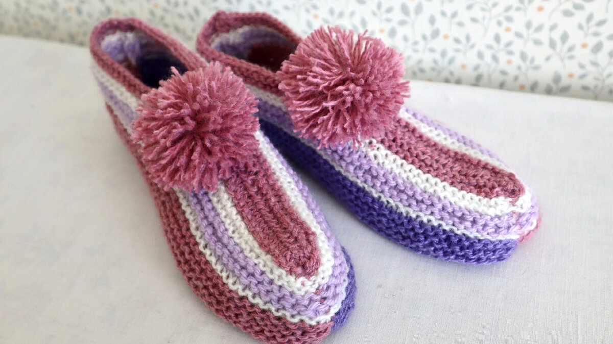 Простой способ связать теплые следки. С этим справится любая мастерица ...