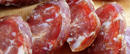 сухая(сыровяленая) порезанная колбаса