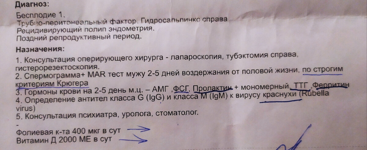 По результатам первого приема