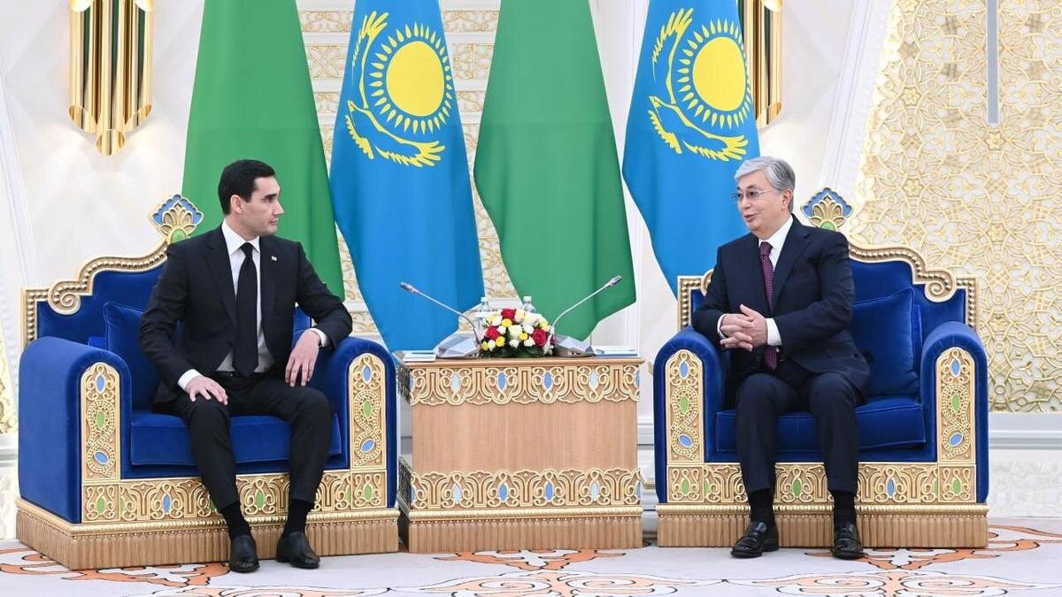    Касым-Жомарт Токаев и Сердар Бердымухамедов:akorda.kz