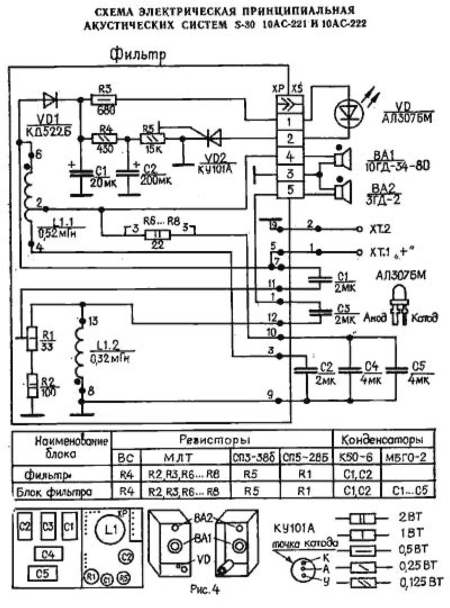 Схема фильтра s50b