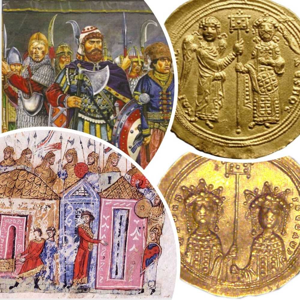 Варяжская стража в Византии. Монеты Михаила V, Зои и Феодоры.