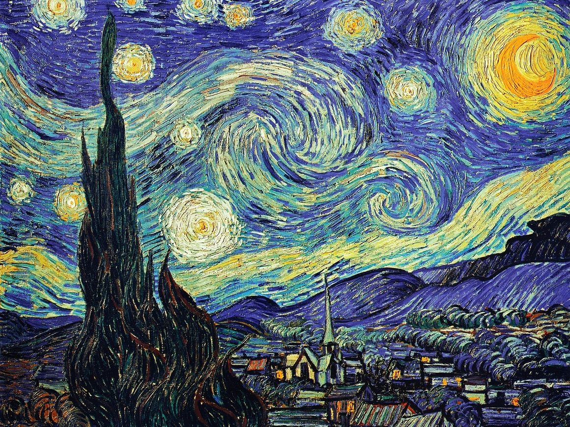 Болеть в Канаде красиво - вместо таблеток пациентам выписывают направления на посещение картинных галерей. Это помогает лечить неврозы, а также физические недуги. 
«Звездная ночь», Винсент Ван Гог, 1889 г. - Нидерландский художник-самоубийца