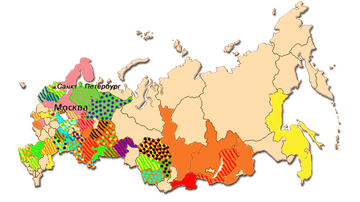 Карта расселения старообрядцев в россии