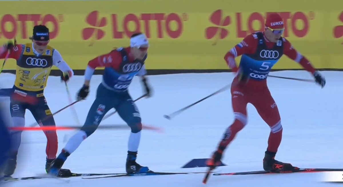 Побег Большунова в горку