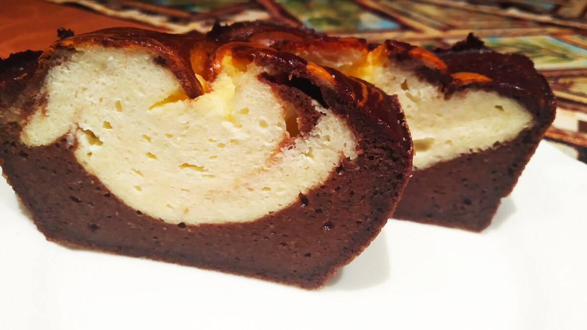 Шоколадно - банановая творожная запеканка