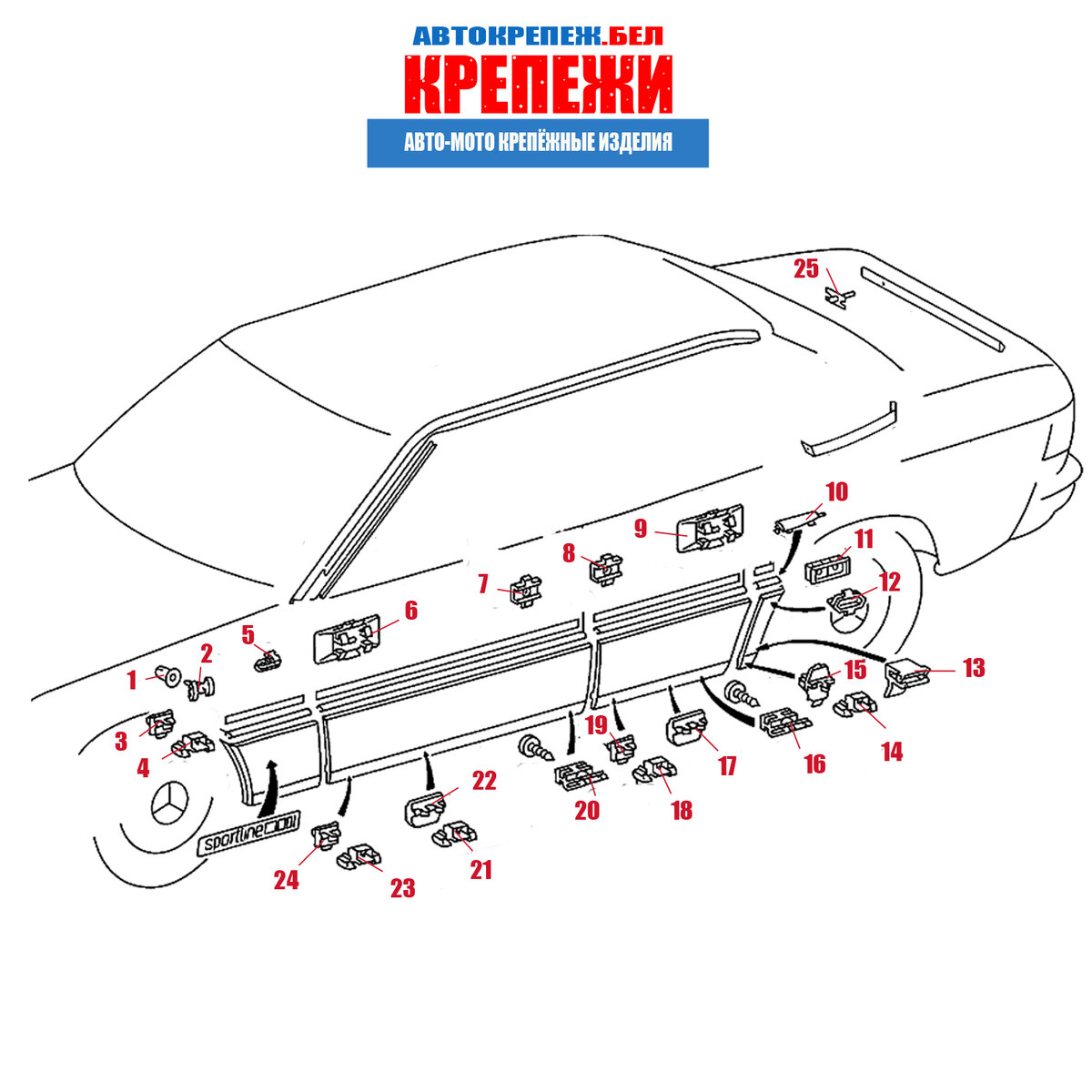 Клипсы крепления листвы мерседес w124 | FIXATOR | Дзен