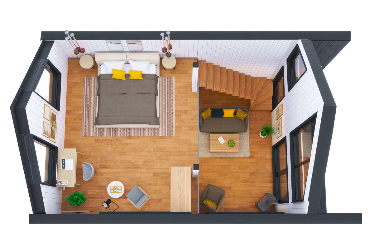 Планировка проекта "Бертран" компании HALLEHOUSE (98 м2)