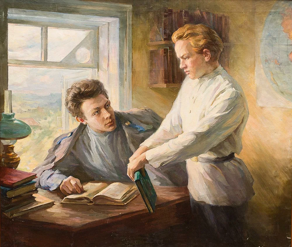 Картина "Братья Ульяновы", 1961 год, О.Н. Вишняков.