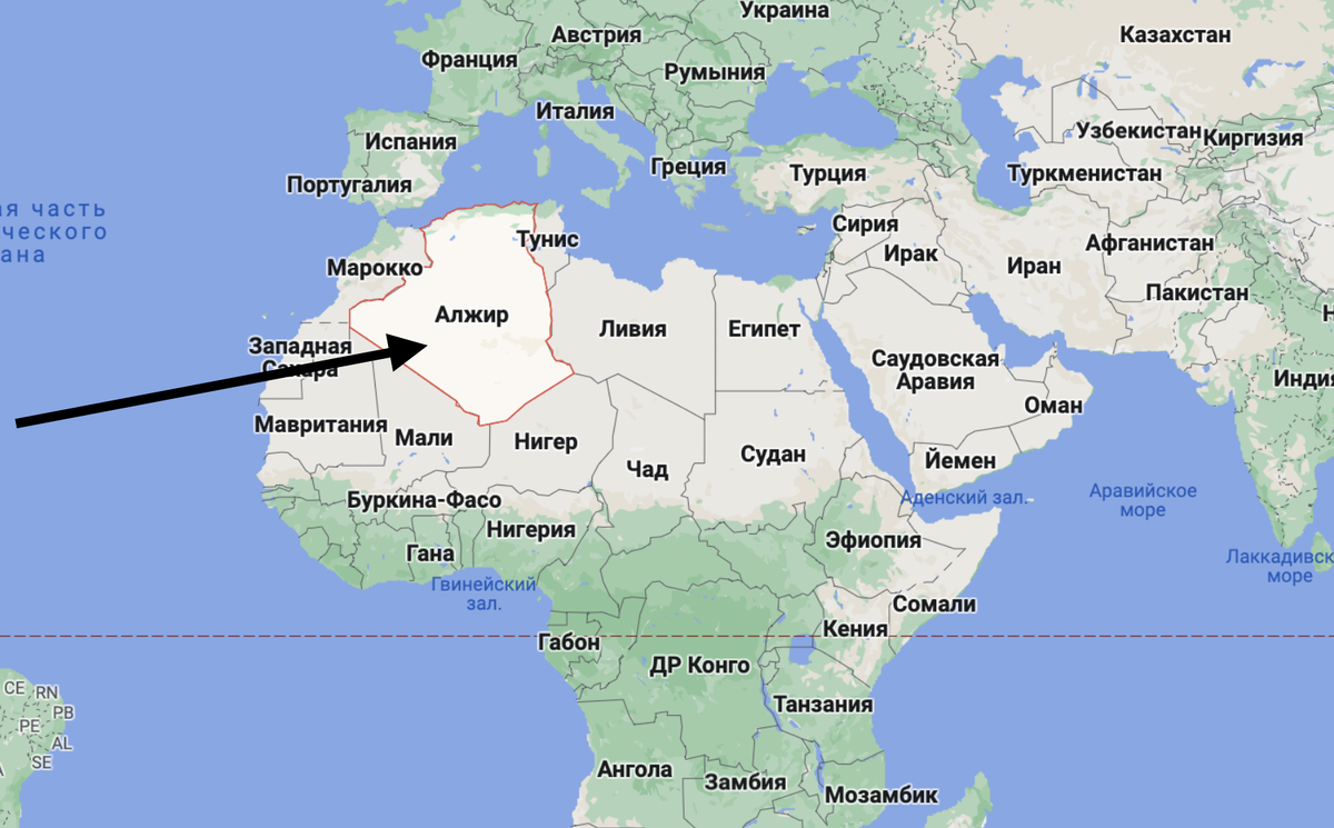Алжир на карте. Расстояние между странами на карте. Где находится Алжир.