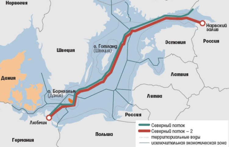 Схема газопровода "Северный поток -2" (фото с сайта puteshestvuy.com)