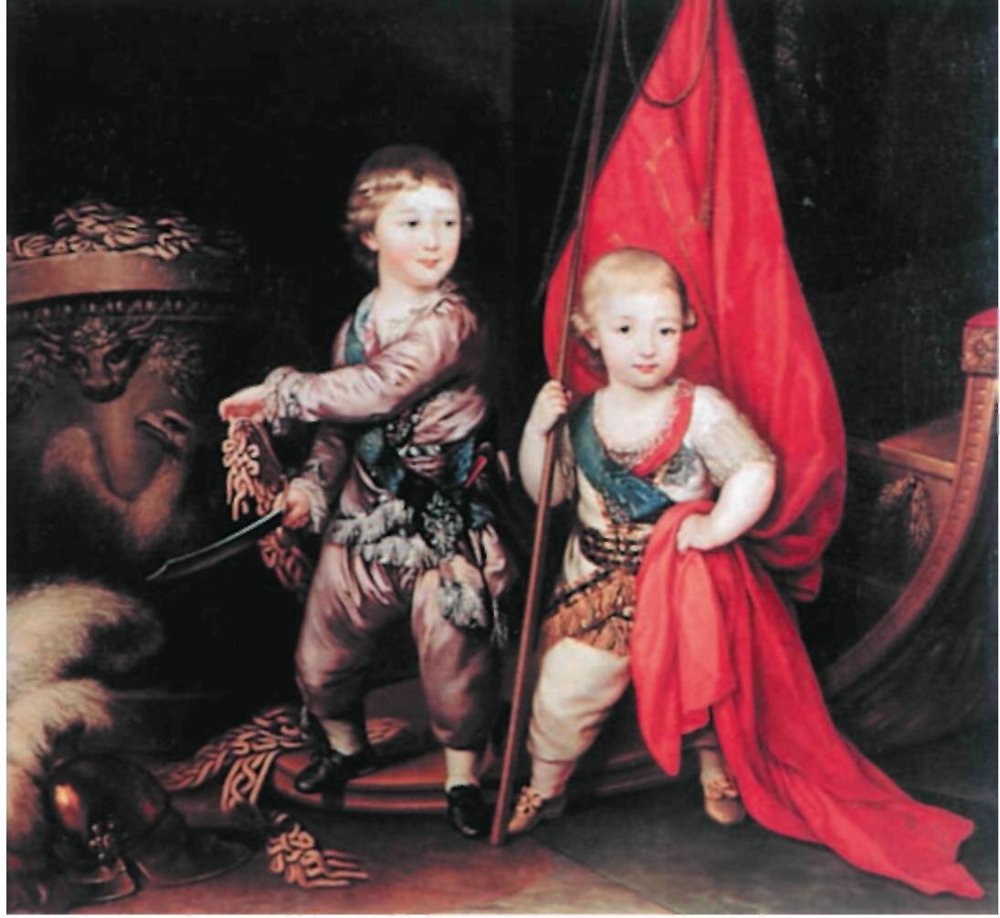 Портрет великих князей Александра и Константина в детстве, работа художника Ричарда Бромптона