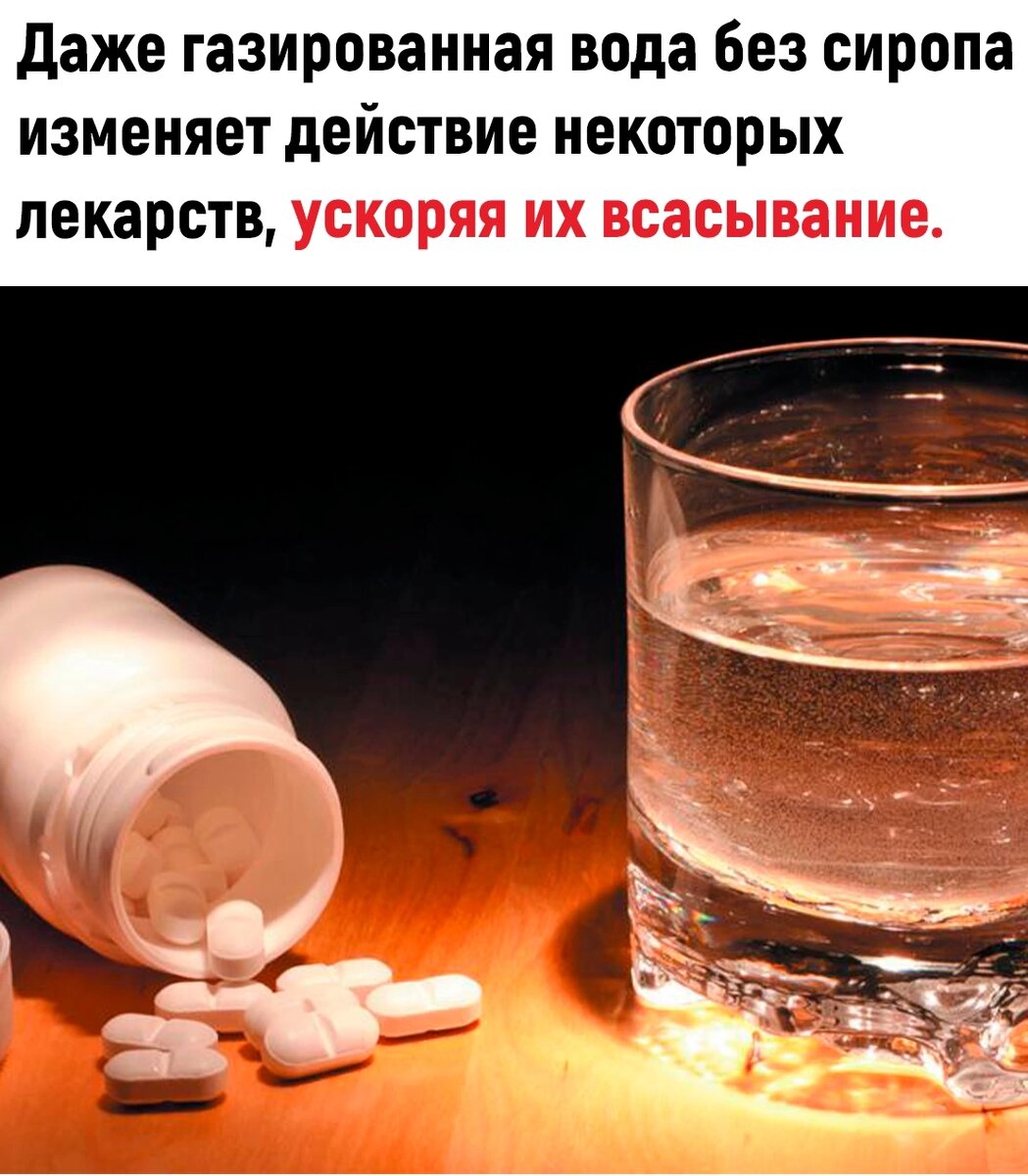 Можно запивать таблетки газированной водой