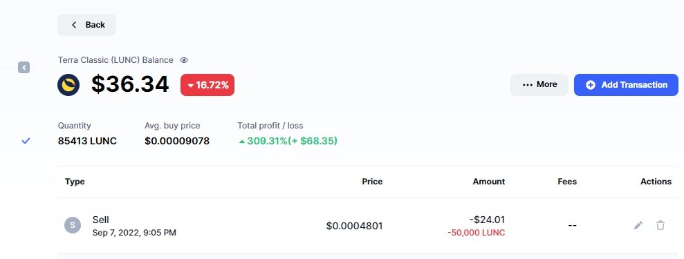 Фиксация прибыли по Luna classic