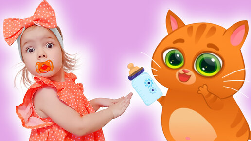 Мультики для детей как Настя и котик Bubbu играют в игре | Сборник мультиков про котенка Бубу и Настю