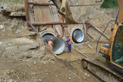    Новый канализационный сбросной коллектор в Щелково © Пресс-служба Министерства жилищно-коммунального хозяйства Московской области