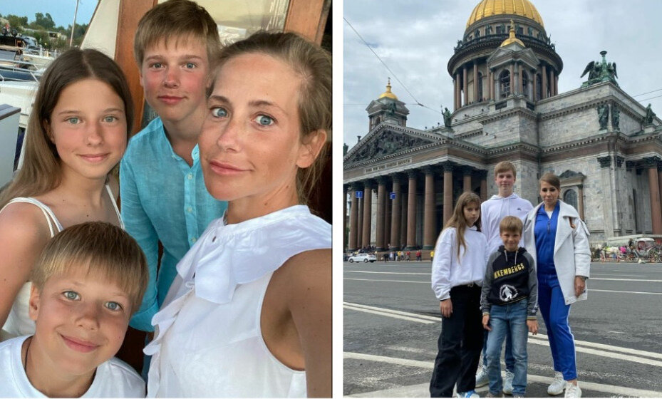    Телеведущая Юлия Барановская и экс-супруга футболиста Андрея Аршавина со своими детьми. Фото: Социальные сети Юлии Барановской