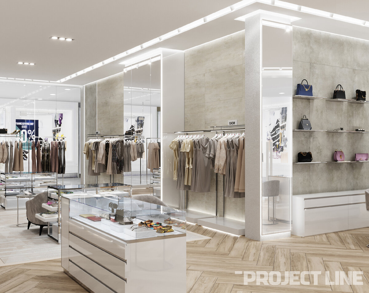 Дизайн-проект бутика одежды от PROJECT LINE с керамогранитом KERRANOVA