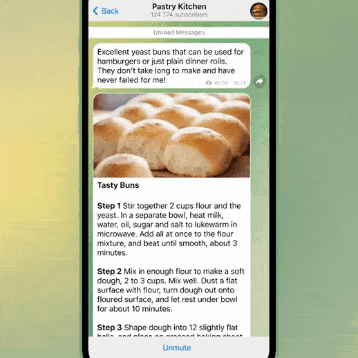 Для удобного чтения каналов как в ленте, рекомендую делать вот так свайпом вверх...