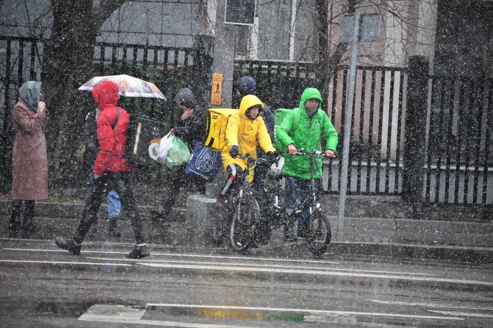     Курьеры по доставке еды сосуществуют друг с другом мирно. Михаил ФРОЛОВ