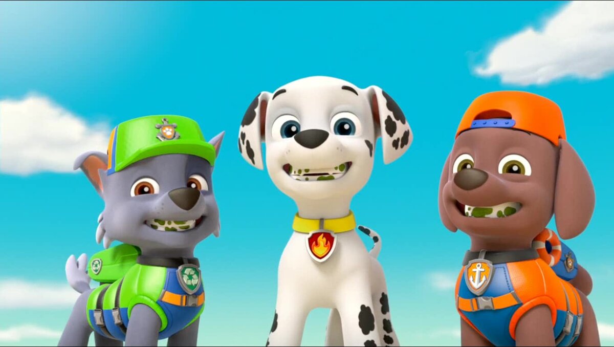 И зубы щенки чистят. У них всё есть  и зубные щетки и зубная паста поэтому у них всегда сияющая улыбка.